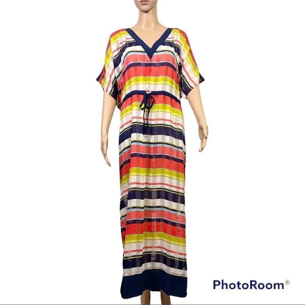 Next colorful stripes maxi beach cover up dress 6